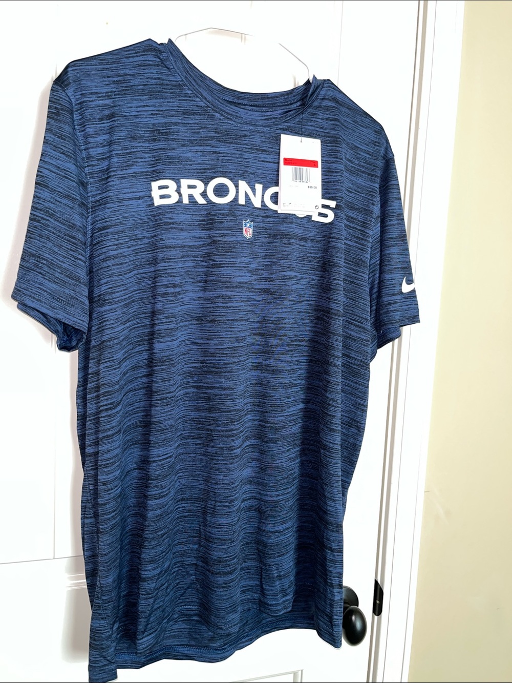 Nike Navy Heather Broncos Short-Sleeve Tee
